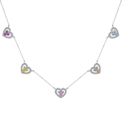 [ORA ]Sparkling Five Heart Necklace