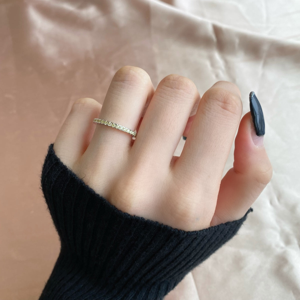 [ORA ]Delicate Sparkling Round Cut Daily Ring