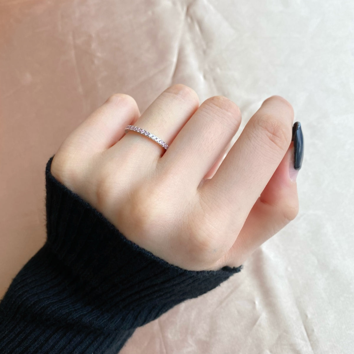 [ORA ]Delicate Sparkling Round Cut Daily Ring