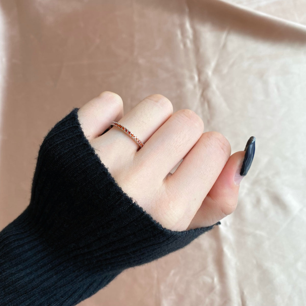 [ORA ]Delicate Sparkling Round Cut Daily Ring
