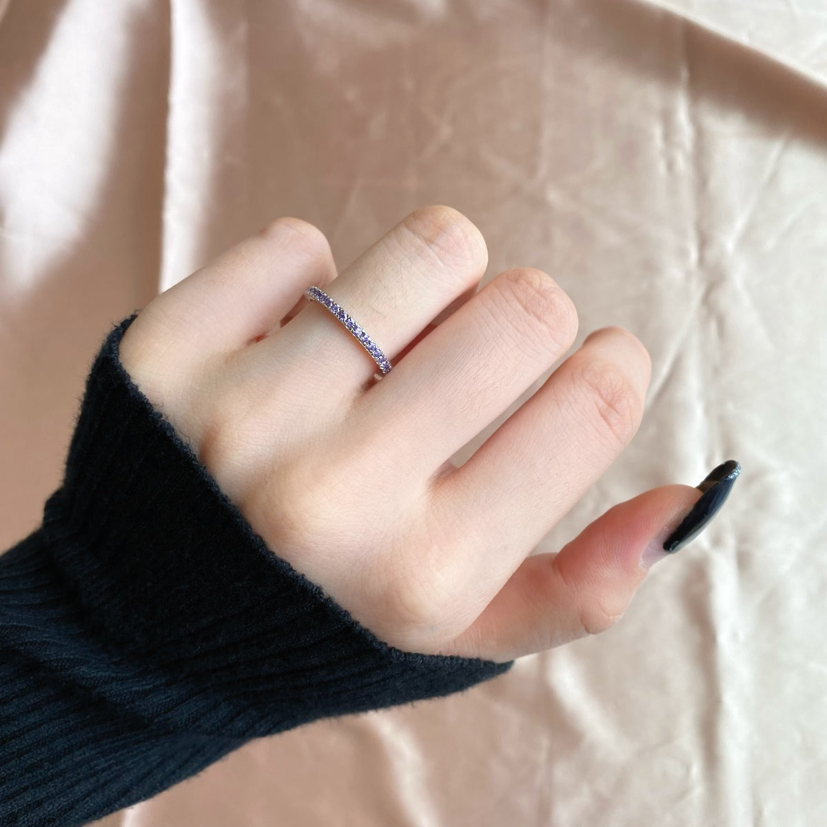 [ORA ]Delicate Sparkling Round Cut Daily Ring