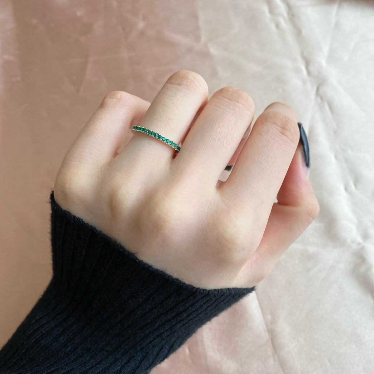 [ORA ]Delicate Sparkling Round Cut Daily Ring