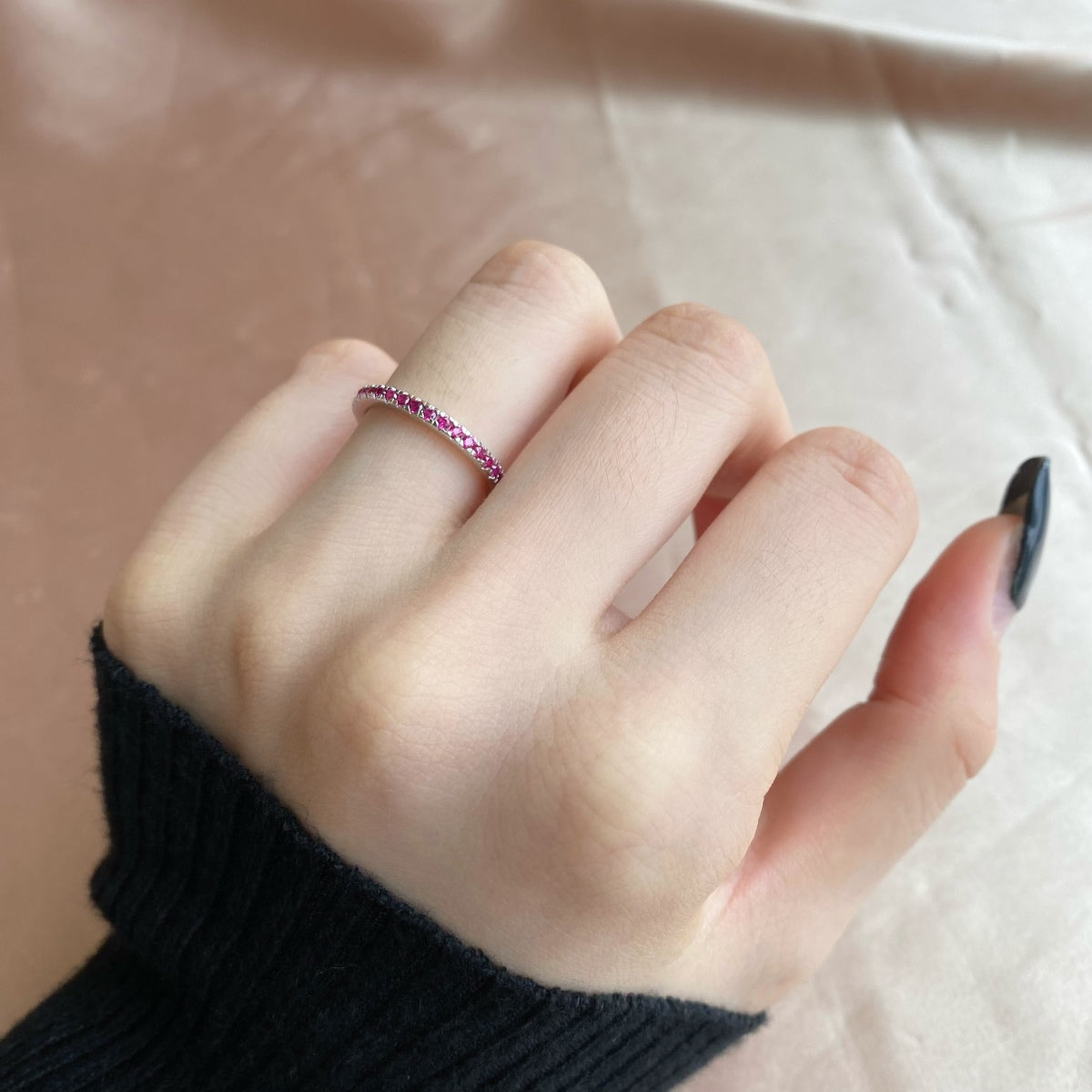 [ORA ]Delicate Sparkling Round Cut Daily Ring