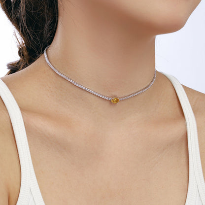 [ORA ]1.0 Carat Shining Oval Cut Necklace