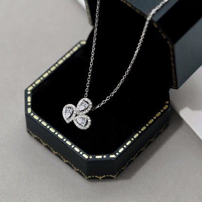 [ORA ]Elegant Flower Shape Pear Cut Necklace