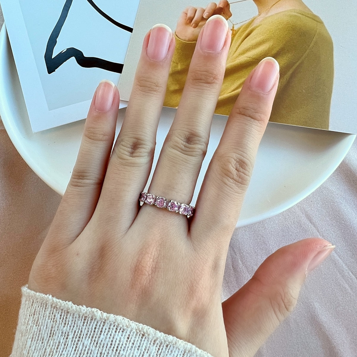 [ORA ]Eternity Round Cut Tennis Ring