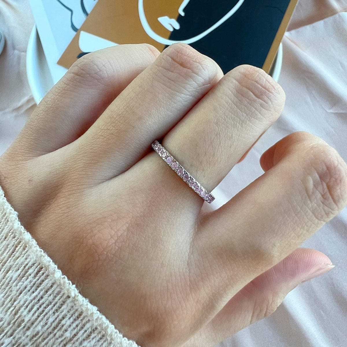[ORA ]Delicate Sparkling Round Cut Daily Ring