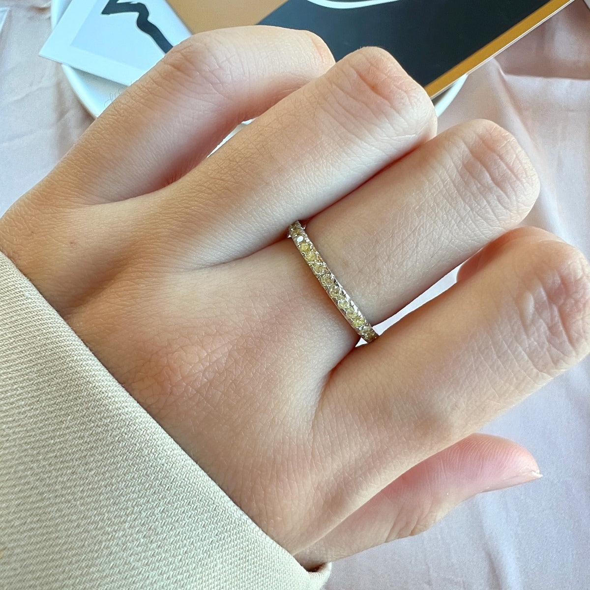 [ORA ]Delicate Sparkling Round Cut Daily Ring