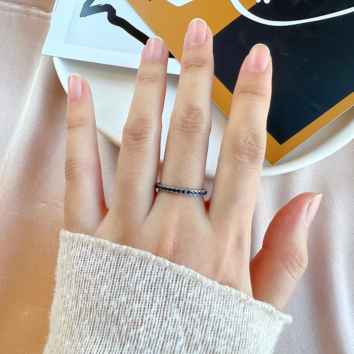 [ORA ]Delicate Sparkling Round Cut Daily Ring