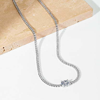 [ORA ]1.0 Carat Shining Oval Cut Necklace