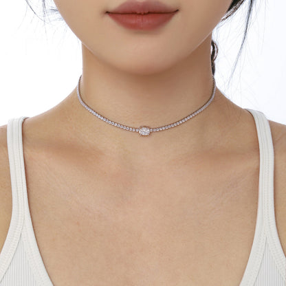 [ORA ]1.0 Carat Shining Oval Cut Necklace