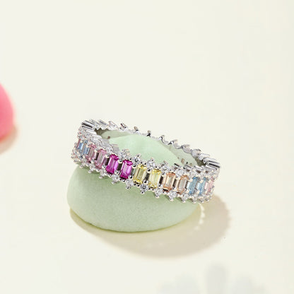 [ORA ]Splashy Ornate Emerald Cut Cocktail Ring