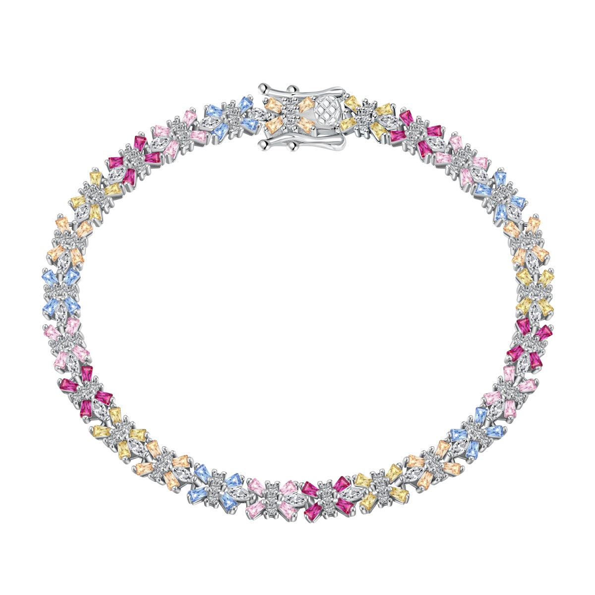 [ORA ]Radiant Colorful Emerald Cut Party Bracelet