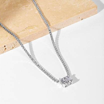 [ORA ]4.0 Carat Elegant Radiant Cut Necklace