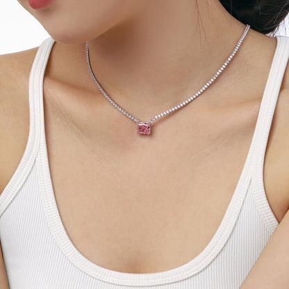 [ORA ]4.0 Carat Elegant Radiant Cut Necklace