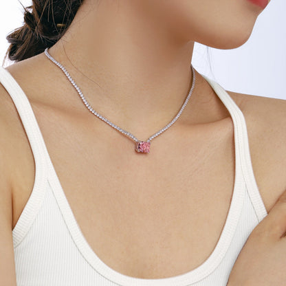 [ORA ]4.0 Carat Elegant Radiant Cut Necklace
