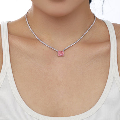 [ORA ]4.0 Carat Elegant Radiant Cut Necklace