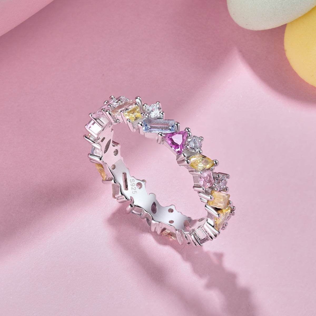 [ORA ]Dazzling Polychromatic Multi cut Daily Ring