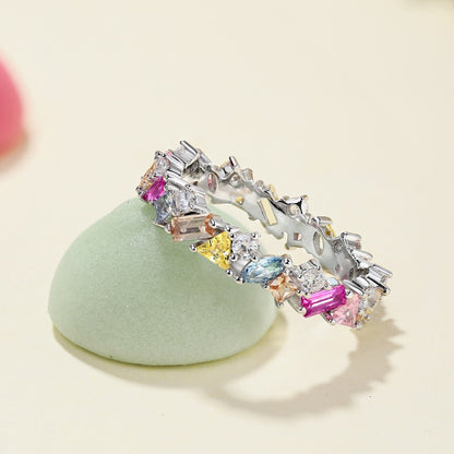 [ORA ]Dazzling Polychromatic Multi cut Daily Ring