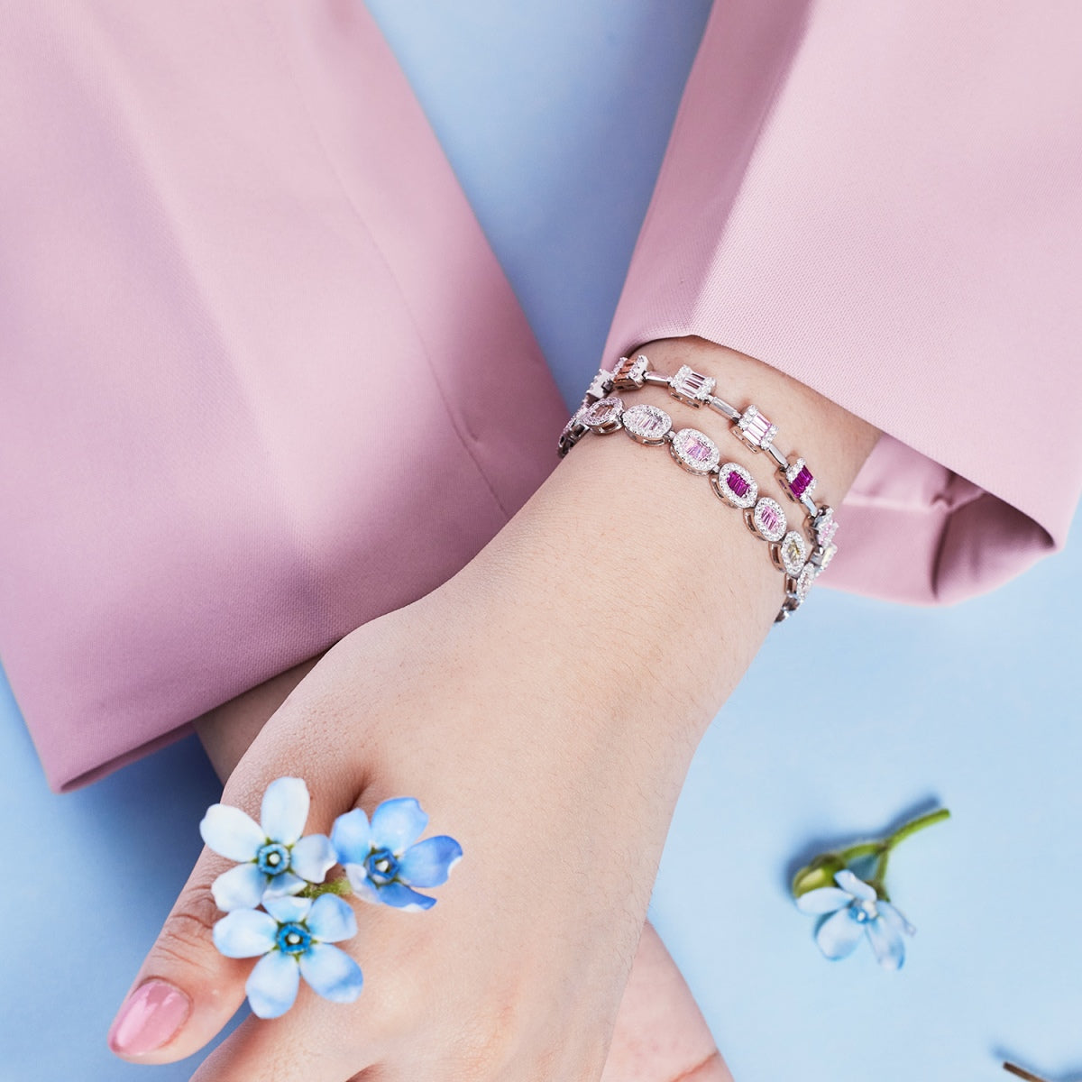[ORA ]Dainty Charming Emerald Cut Daily Bracelet