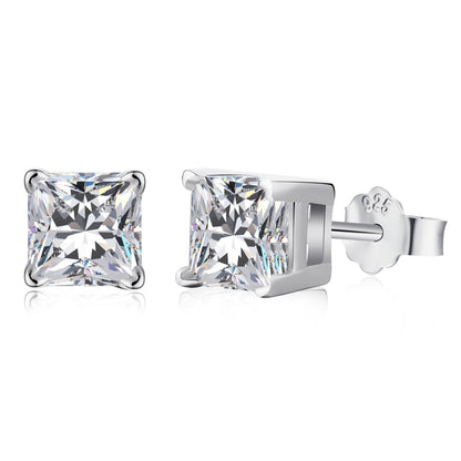 [ORA ]1.0 Carat Radiant Princess Cut Wedding Earrings