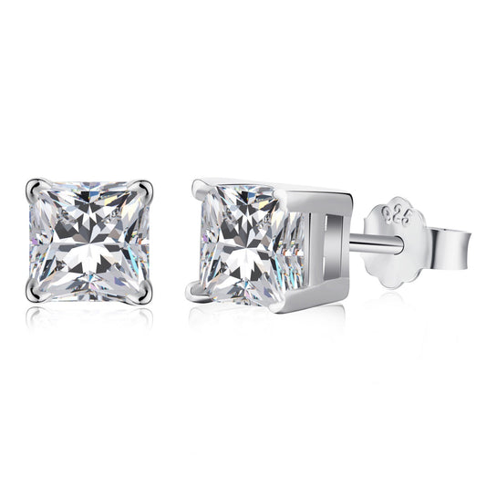 [ORA ]1.0 Carat Radiant Princess Cut Wedding Earrings