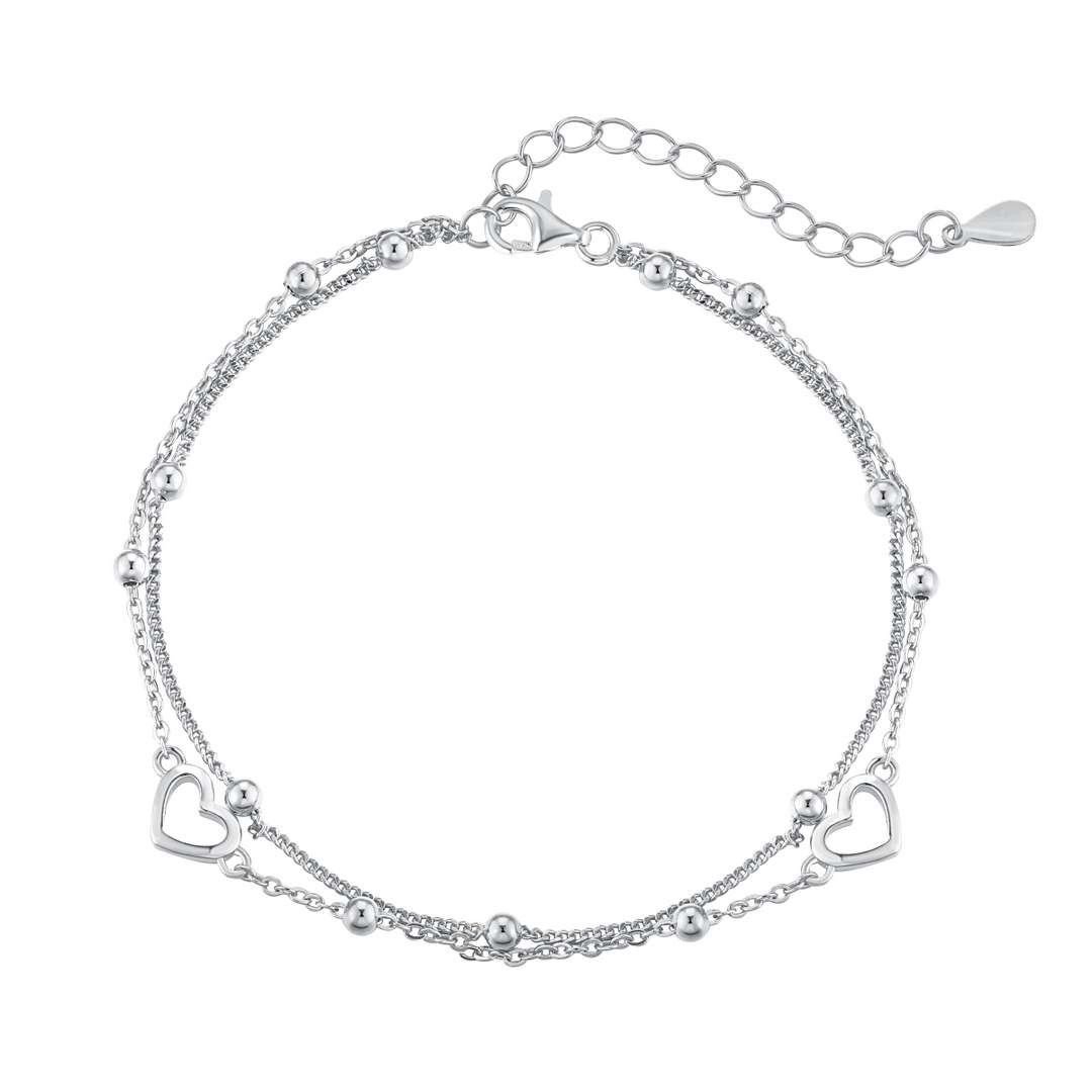 [ORA ]Dainty Double Layer Love Heart Bracelet