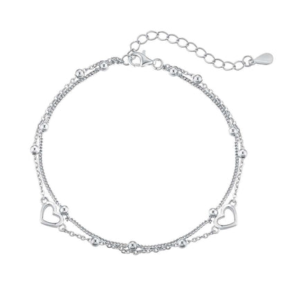 [ORA ]Dainty Double Layer Love Heart Bracelet