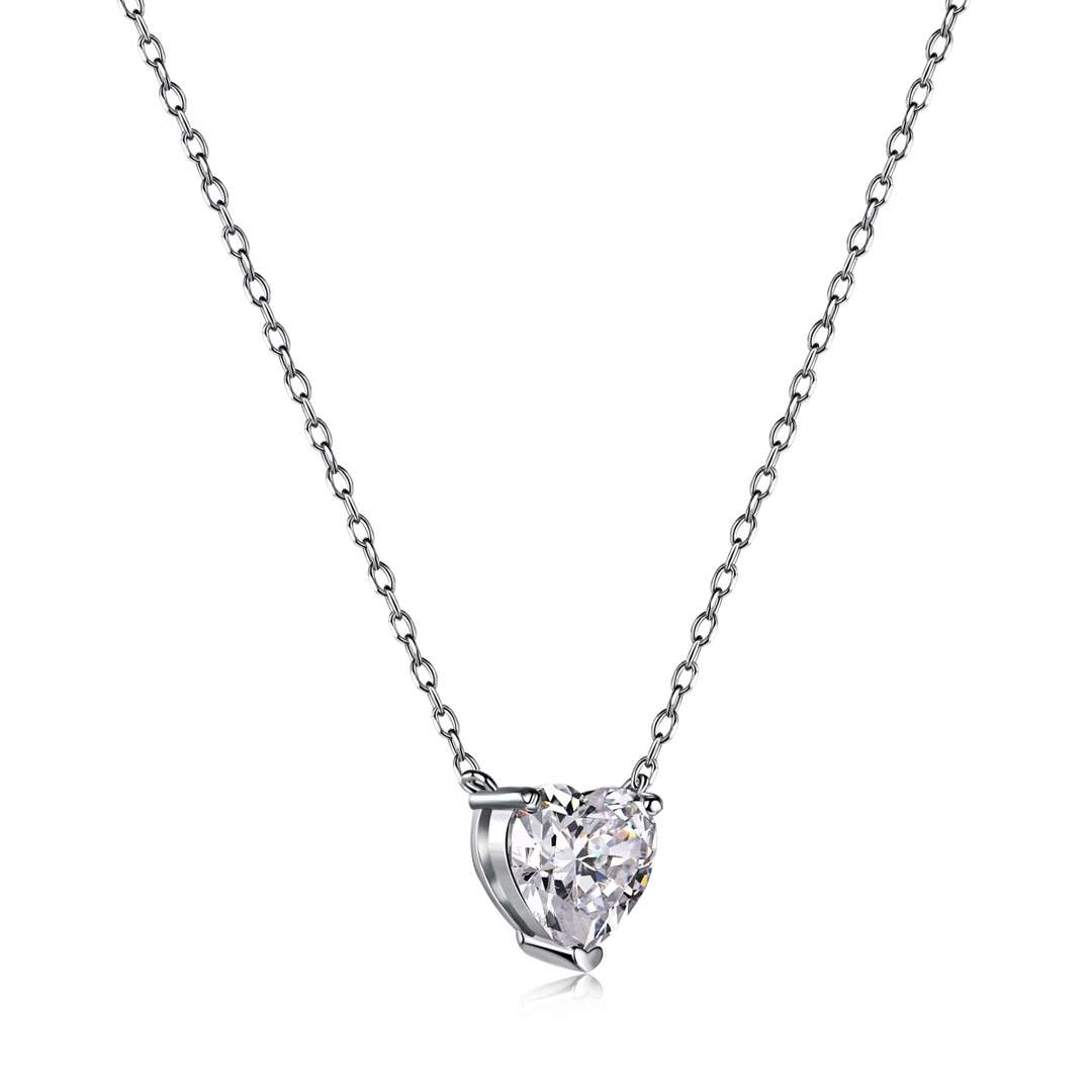 [ORA]Heart Shape Main Stone Pendant Collarbone Necklace