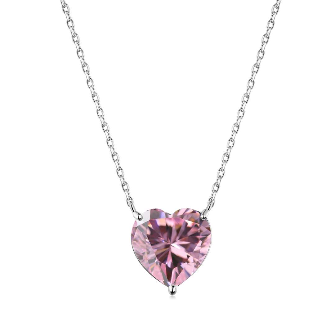 [ORA]6.0 carat Radiant Heart Shape Necklace