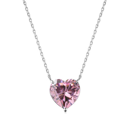 [ORA]6.0 carat Radiant Heart Shape Necklace