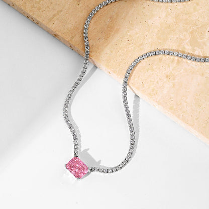 [ORA ]4.0 Carat Elegant Radiant Cut Necklace
