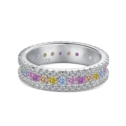 [ORA ]Delicate Colorful Round Cut Daily Ring