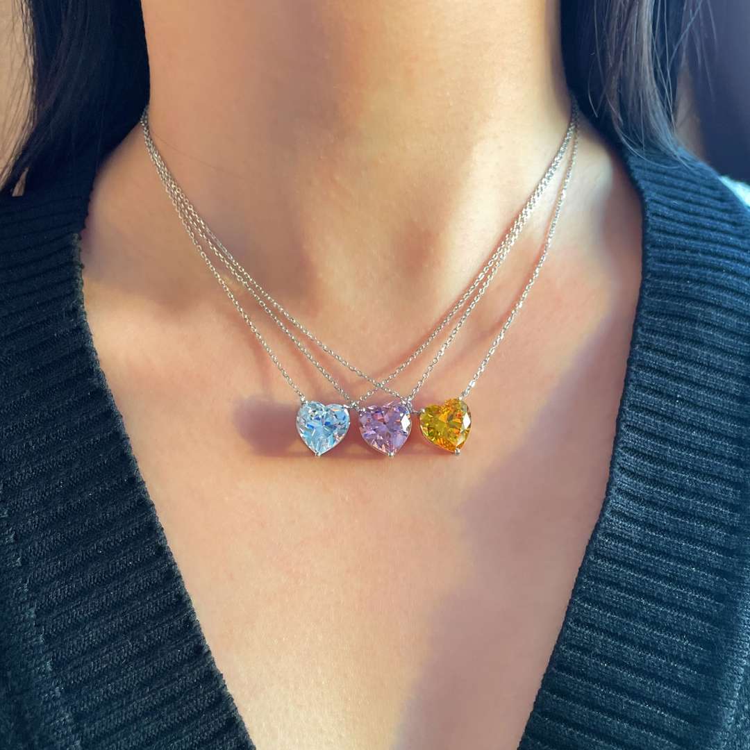 [ORA ]6.0 carat Radiant Heart Shape Necklace
