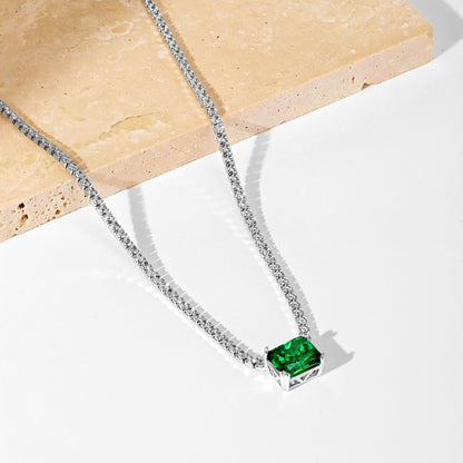 [ORA ]4.0 Carat Elegant Radiant Cut Necklace