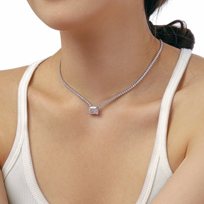 [ORA ]4.0 Carat Elegant Radiant Cut Necklace
