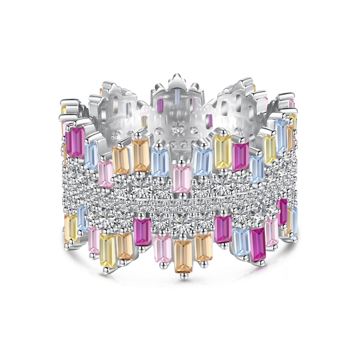 [ORA]Luxurious Colorful Radiant Cut Daily Ring