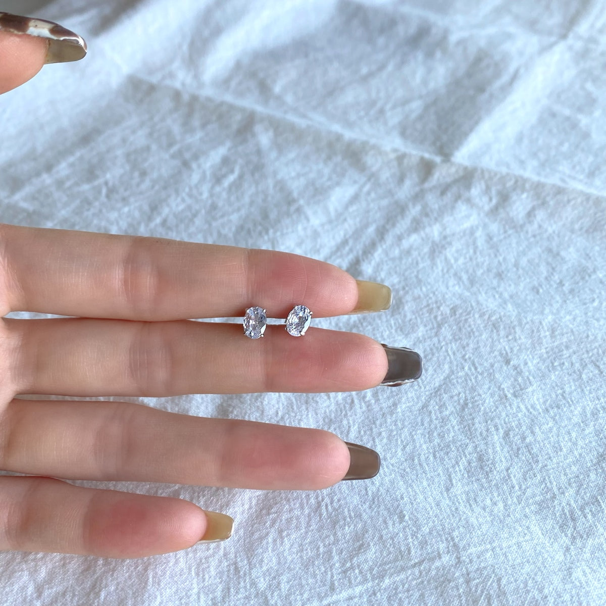 [ORA ]Oval Classic Dignified Elegant Earrings