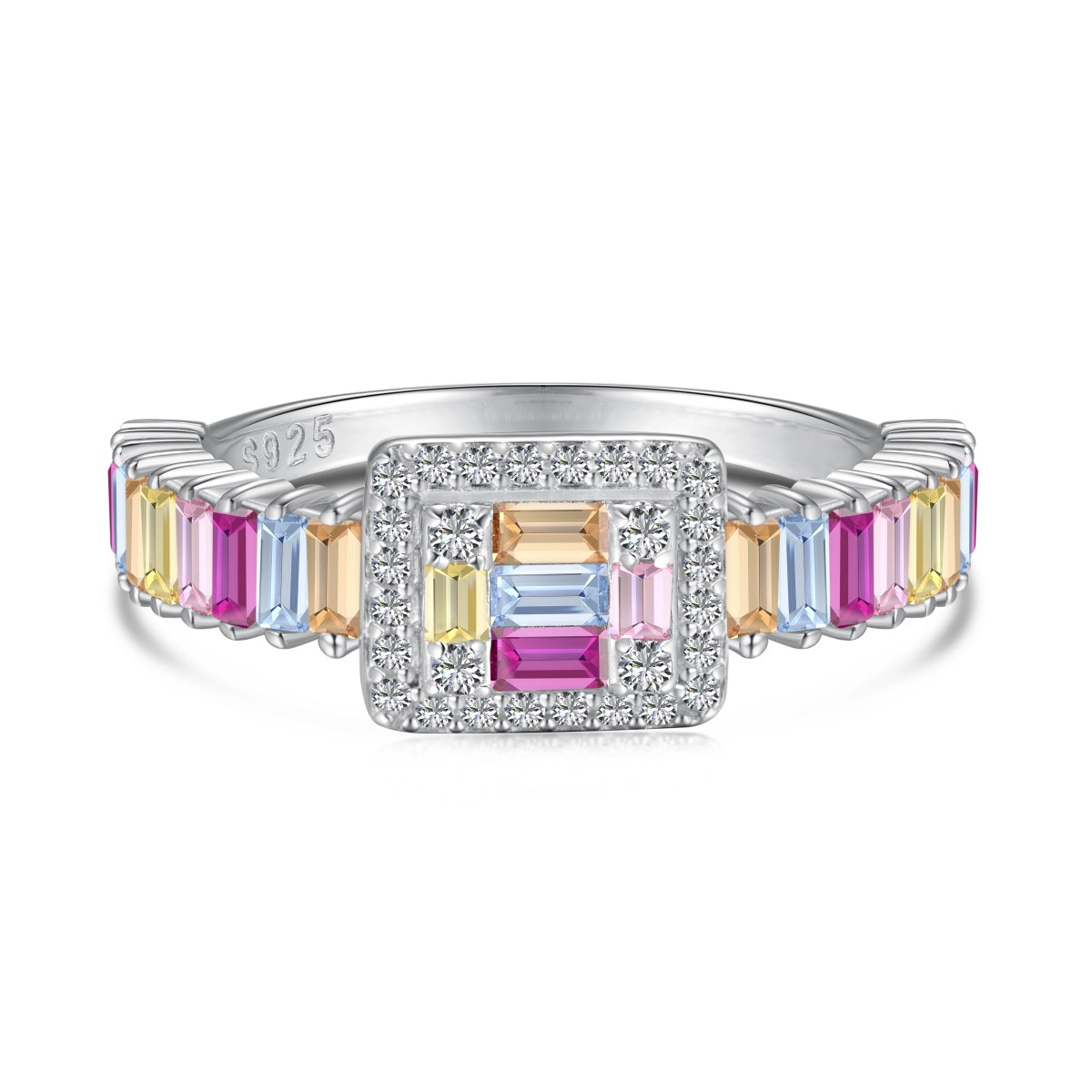 [ORA]Exquisite Colorful Radiant Cut Party Ring
