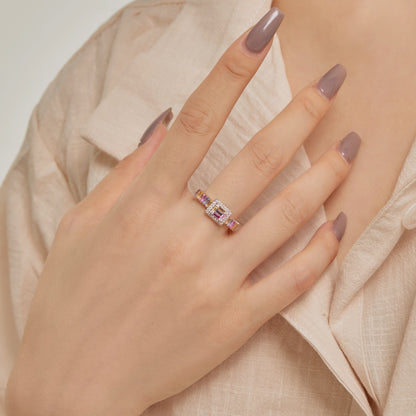 [ORA]Exquisite Colorful Radiant Cut Party Ring