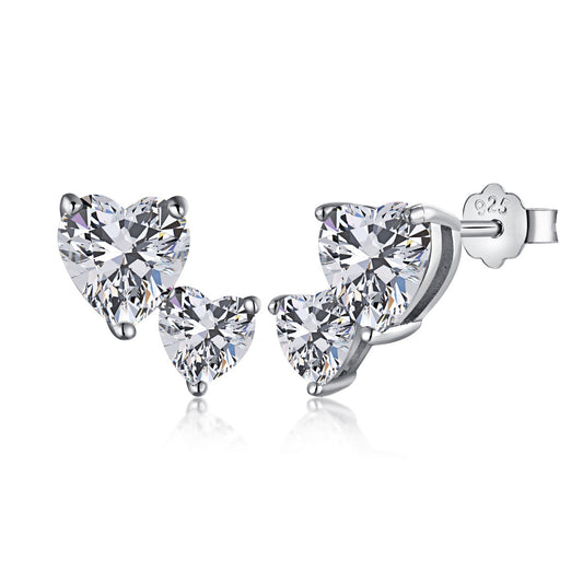 [ORA ]Double Heart-Shape Classic Princess Style Earrings
