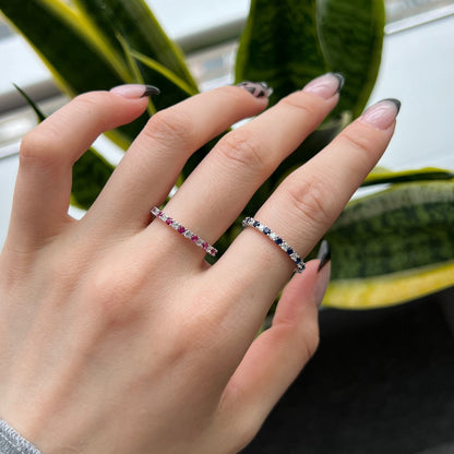 [ORA ]Exquisite Colorful Round Cut Tennis Ring