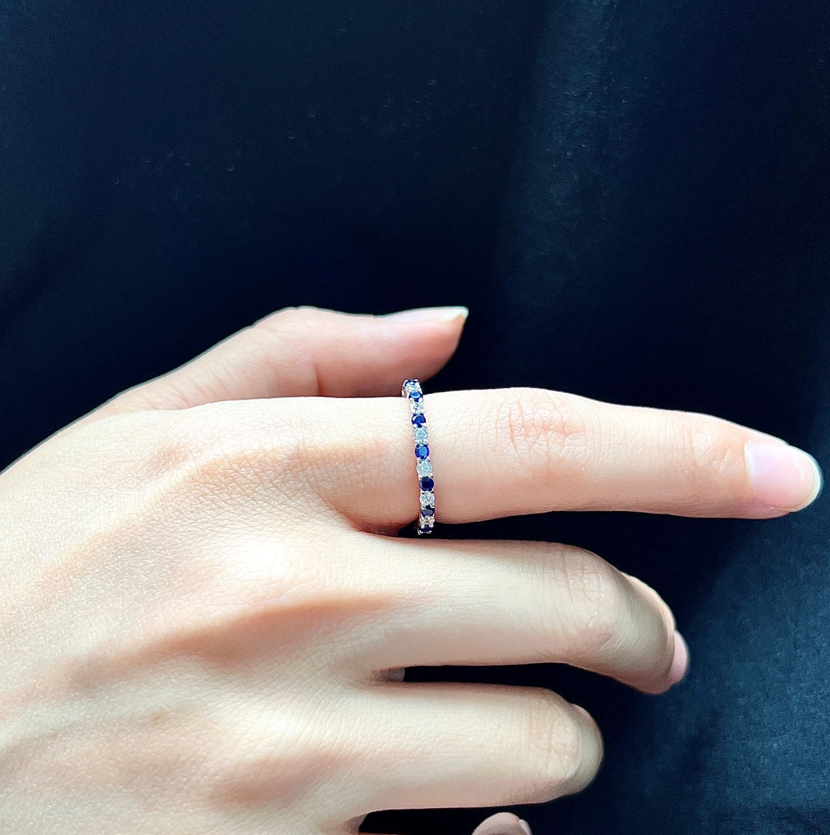 [ORA ]Exquisite Colorful Round Cut Tennis Ring