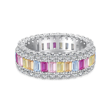 [ORA]Dainty Colorful Radiant Cut Daily Ring