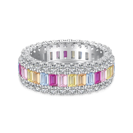 [ORA ]Dainty Colorful Radiant Cut Daily Ring