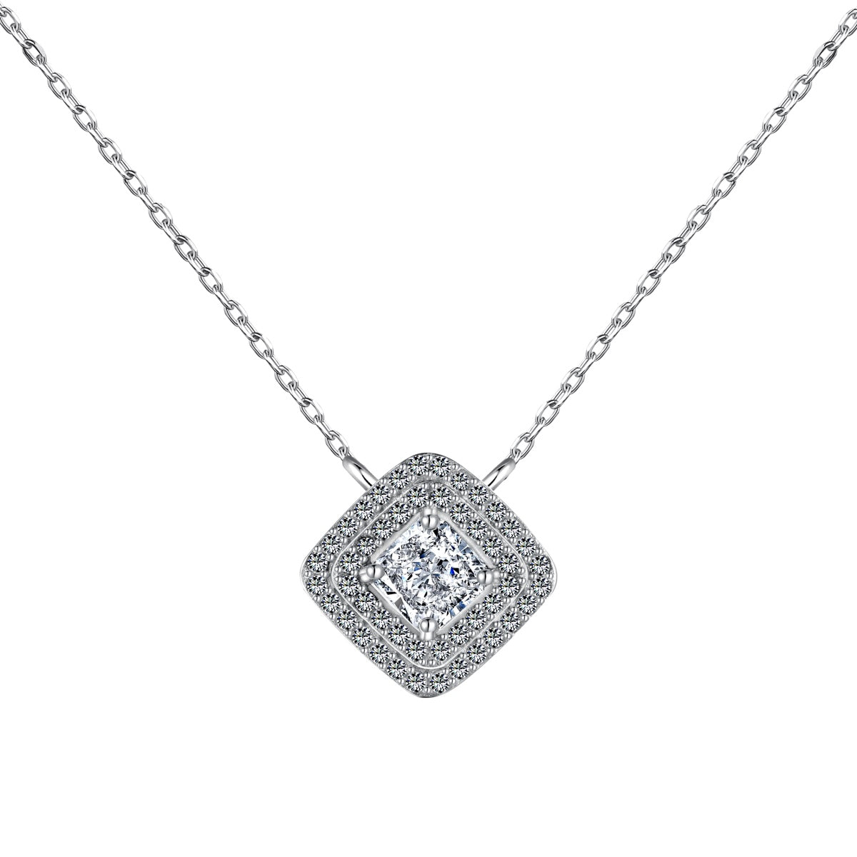 [ORA ]Sparkling Asscher Cut Necklace