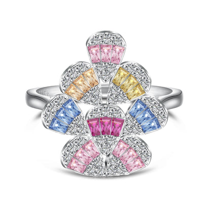 [ORA]Sparkling Colorful Water Drop Shape Daily Ring