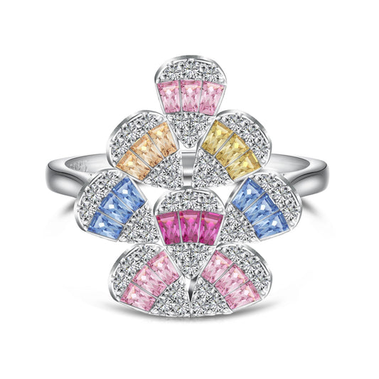 [ORA]Sparkling Colorful Water Drop Shape Daily Ring