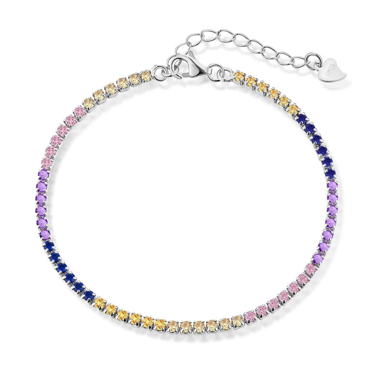 [ORA ]Radiant Shinning Princess Cut Tennis Bracelet
