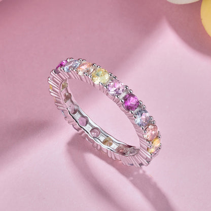 [ORA ]Dazzling Lustrous Round Cut Tennis Ring